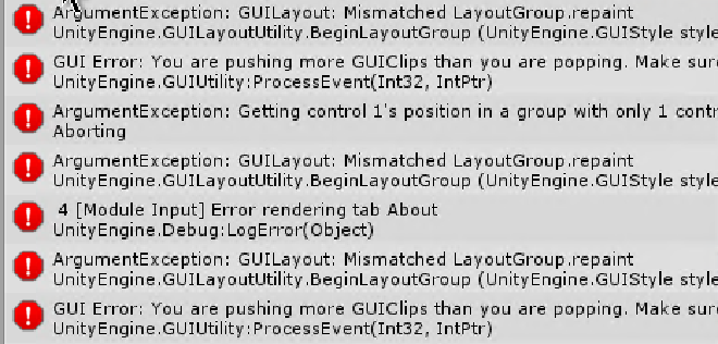 a bunch of errors